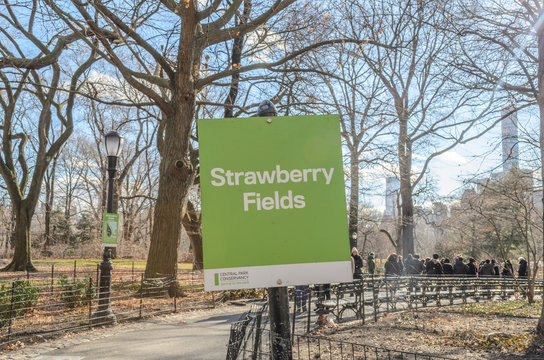 Strawberry Fields Sign, Central Park, New York City, USA