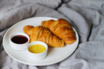 breakfast with croissant 