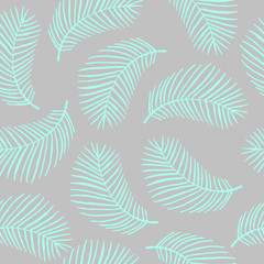 Fototapeta na wymiar Tropical mint leaves on a grey background