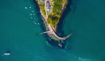 Vue aérienne Pointe d'Arradon golfs du morbihan