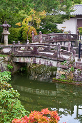Fototapeta premium The stone bridges to the small shrine. Kiyomizu-dera Temple. Kyoto. Japan