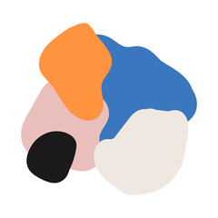 Trendy contemporary collage as hand drawn abstract organic shapes poster