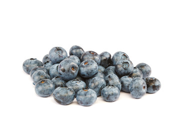 Fresh blueberries isolated on a white background