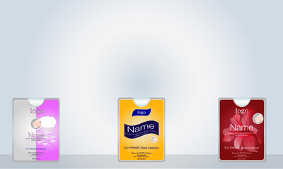 pocket hand sanitizer with label design. vector illustration 