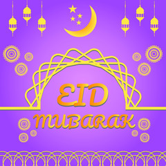 Eid mubarak background template vector