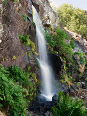 View of Cascada de Sotillo Waterfall in Sanabria, Zamora, Spain