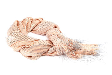 Colored shawl scarf isolated on white background