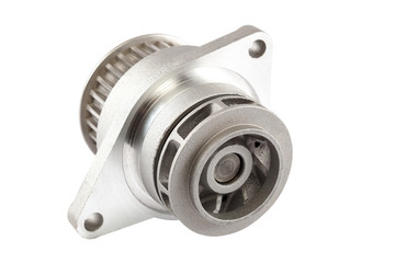 Pump of a car engine cooling system isolated on a white background