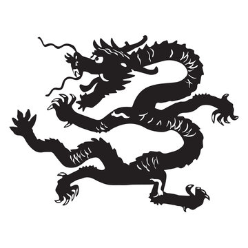 traditional Chinese dragon silhouette