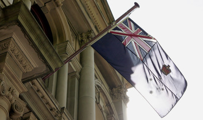 Day light through Australian flag