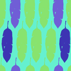 Funky Tropical Vector Seamless Pattern. Elegant Male Shirt Female Dress Texture. Monstera Feather Dandelion 