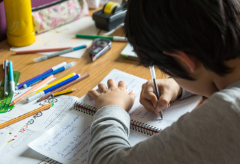 boy doing homework
