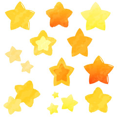 Naklejka premium 星の素材セット 水彩風