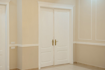 White wood door in interior