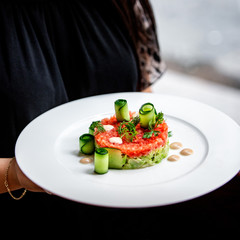 fresh vegetable salad on the plate