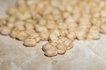 pea seeds on a white background