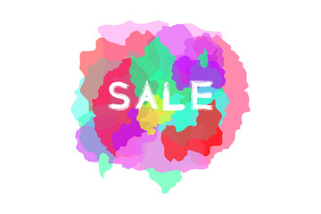EPS 10 vector. Sale emblem with colorful bright multicolored splash.