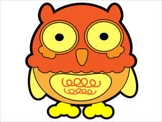 An owl on white background