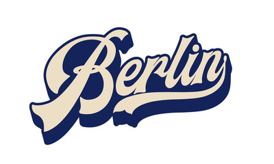 Berlin German city logo vector. Modern typography. Hand made lettering for apparel, sticker, souvenir, advertising, identity.  Touristic  art in high quality. Travel and adventure.