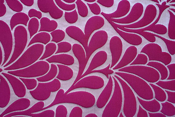 fabric with pattern of pink flowers