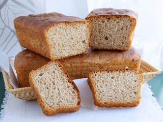 very tasty homemade bread close up