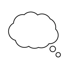 Speech or think bubble, empty communication cloud. Vector design element.