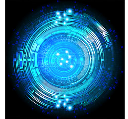 Blue eye cyber circuit future technology concept background