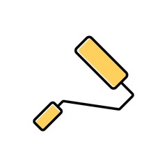 Vector paint roller icon isolated on white background