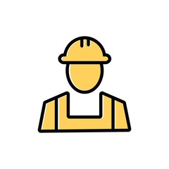 Vector builder filled outline icon, build and repair, construction sign symbol graphic isolated on white background