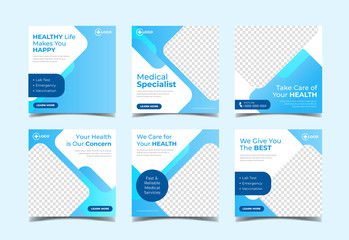 Medical healthcare banner for flyer and social media post template
