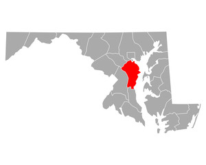 Karte von Anne Arundel in Maryland