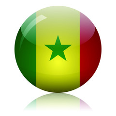 Senegalese flag glass button vector illustration