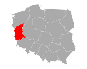 Karte von Lubuskie in Polen