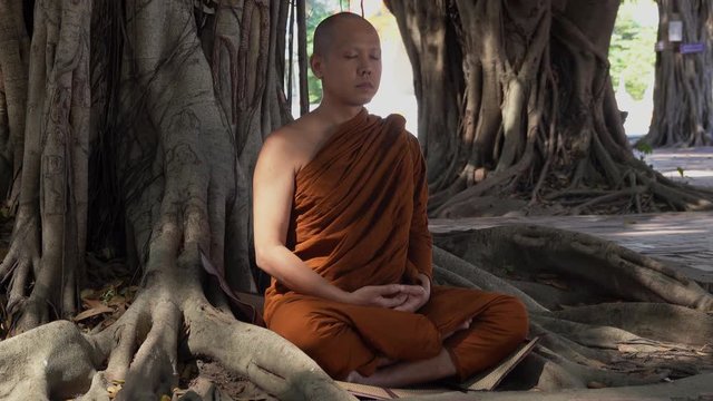 The meditation of the monks is a practice of Buddhism.