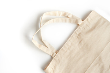  Eco shopping bag made of fabric. The concept of nature protection, ecology