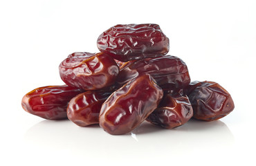 Heap of dates isolated on white background