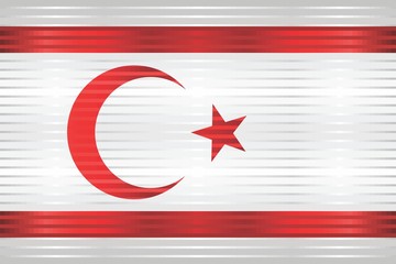 Shiny Grunge flag of the Northern Cyprus - Illustration, 
Three dimensional flag of Northern Cyprus