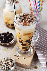 Ice tea with milk and cream