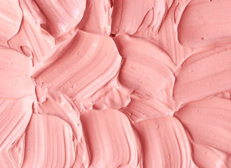 Pale pink cosmetic clay (rhassoul, facial mask, face cream, body wrap, hair shampoo) texture close...