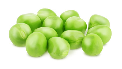 Pile of green pea isolated on a white background.