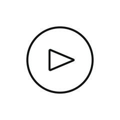play button icon with outline style design