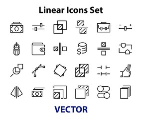 A simple set of image editing related vector line icons. Contains icons such as crop, copy, scale, rotate and more. Editable stroke. 48x48 Pixel Perfect. On white background