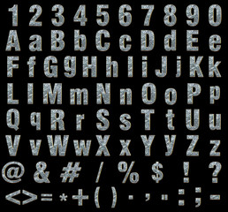 3D render silver relief metal letters. 3D illustration.