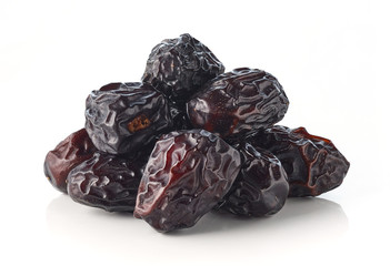 Heap of dates isolated on white background