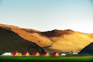 camping in the mountains landscape.