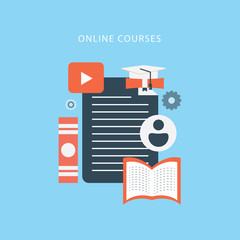 online education concept with "e-learning" online education and learning