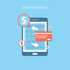 concept for mobile banking and online payment