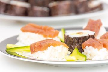Tuna Sashimi Japanese food raw tuna served on white rice