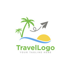 Naklejka premium Travel Logo Design Vector Illustration