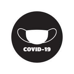 Coronavirus 2019-nCoV. Corona virus icon. Black on white background isolated. China pathogen respiratory infection (asian flu outbreak). influenza pandemic. virion of Corona-virus. Vector